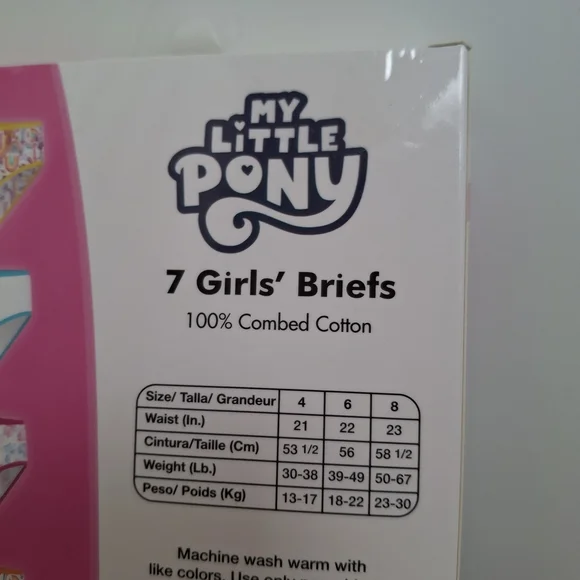 My Little Pony Girls' Briefs Pack - Pink, Purple, Yellow, Blue, Teal - Picture 3 of 5